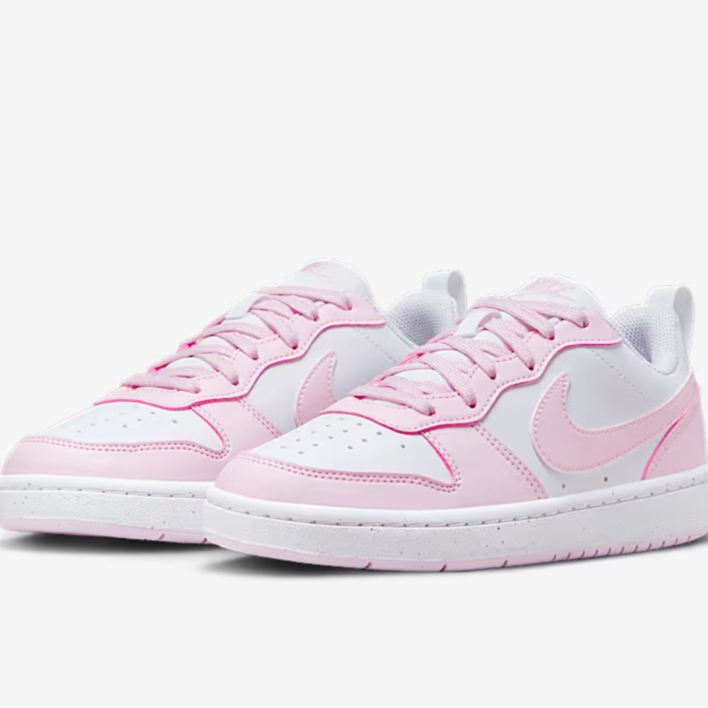 NEW Nike kids court borough low redraft sneakers shoes. Sz 5 Y/6.5 W pink white. - Picture 11 of 16
